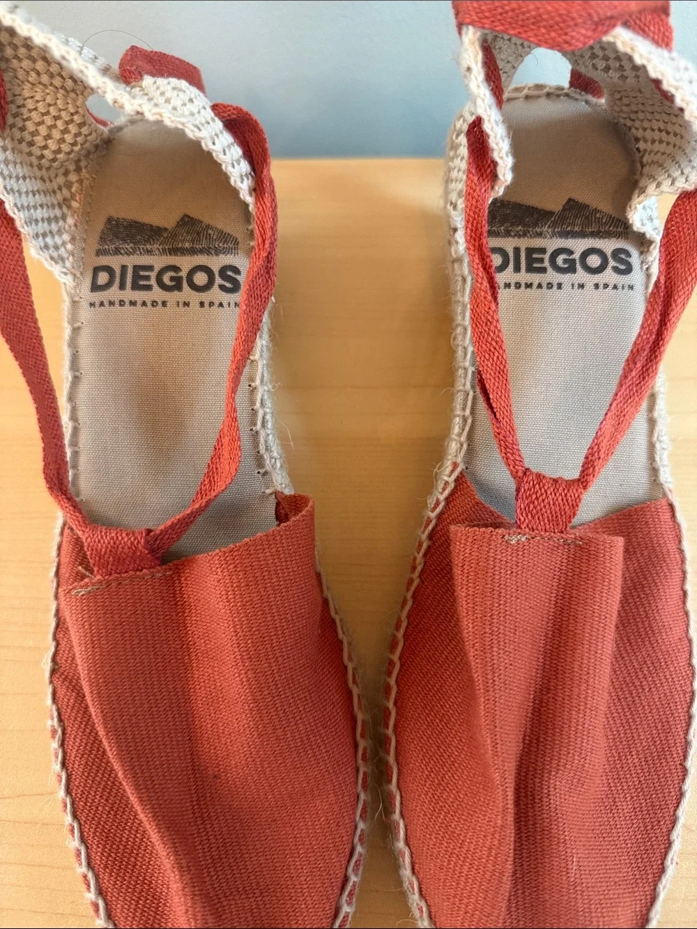 Diegos orange Wedge Lola Wrap Espadrilles Spain 40 (7.5)
